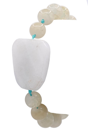 Linked Bead Cotton Thread Tassel Stone Bracelet