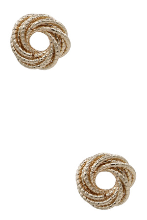 Braided Textured Metal Cluster Earrings