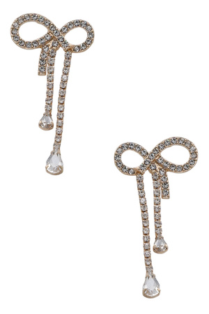 Sparkling Rhinestone Bow Tie Earrings