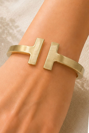 Classic Brushed Metal Bangle Bracelet