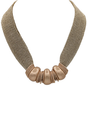 Modern CCB Ball Mesh Statement Necklace