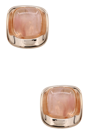 Metal Marble Button Post Earrings