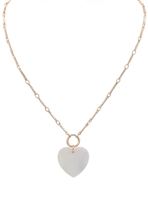 Metal MOP Cross Pendant Necklace