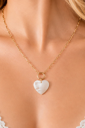 Metal MOP Cross Pendant Necklace