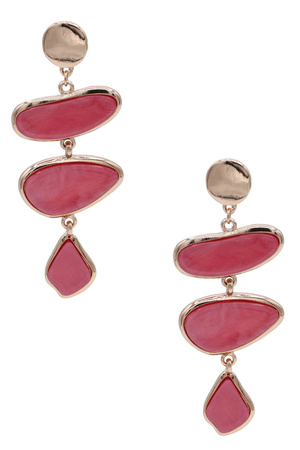 Marble Resin Chandelier Drop Earrings