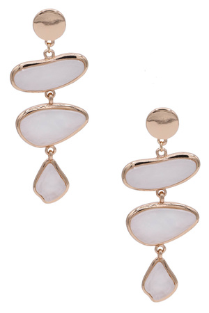 Marble Resin Chandelier Drop Earrings