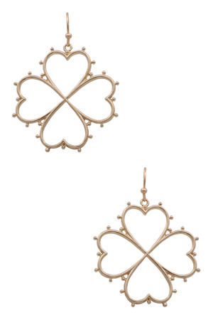 Open Clover Textured Dangle Earrings