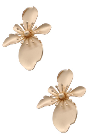 Metal Flower Post Earrings