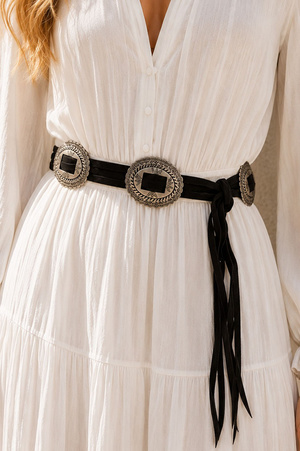 Faux Suede Slider Wrap Belt