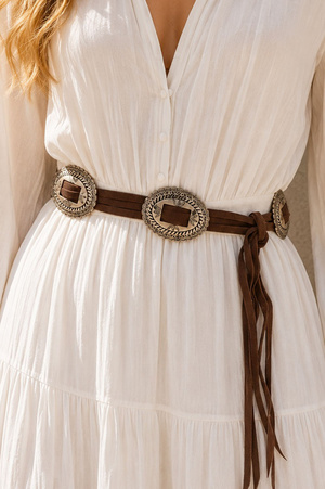 Faux Suede Slider Wrap Belt