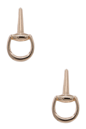 Metal Horsebit Post Earrings