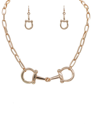Metal Chain Equestrian Horse Bit Jewelry Set