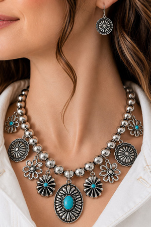 Western Boho Turquoise Jewelry Set