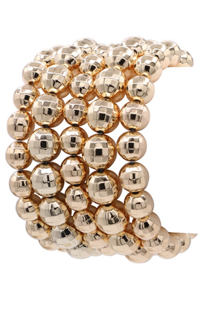 Beaded Disc & Ball Layered Stretch Bracelet Set - 5 Pack