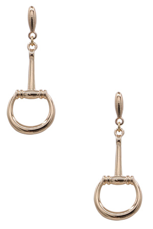 Metal Horsebit Dangle Earrings