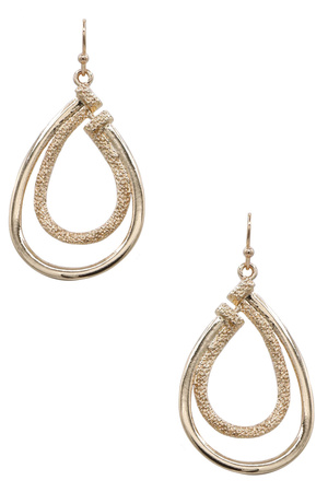 Double Layered Textured Teardrop Earrings