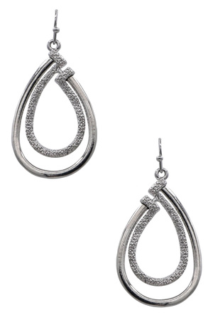 Double Layered Textured Teardrop Earrings