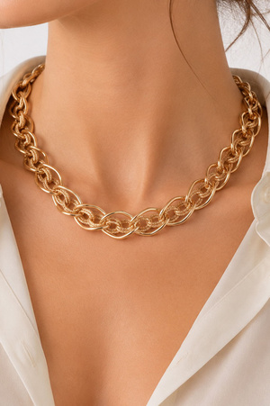 Metal Textured Chunky Chain Necklace