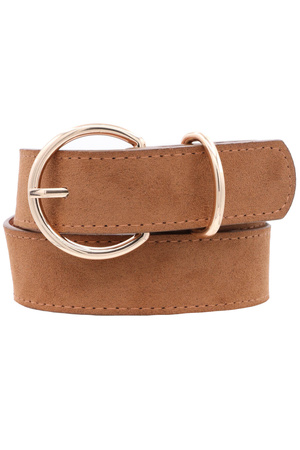 Faux Suede O-Shaped U Buckle Belt