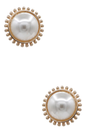Classic 25MM Faux Pearl Round Stud Earrings