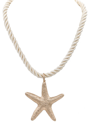 Statement Cord Starfish Necklace