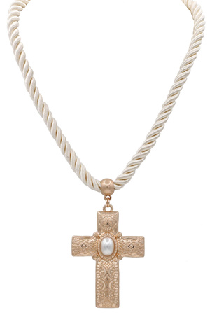 Statement Cord Cross Necklace