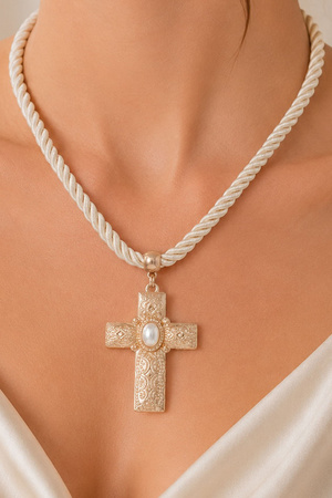 Statement Cord Cross Necklace