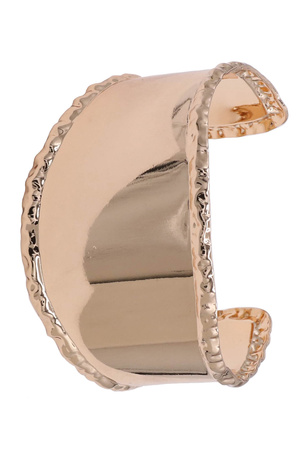 Hammered Bezel Stainless Steel Cuff Bracelet