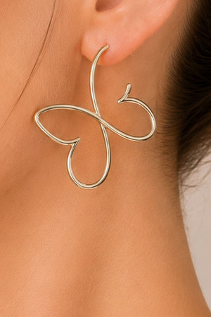 Metal Butterfly Cutout Line Earrings