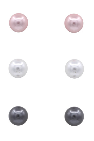 3-Piece Pearl Stud Earrings Set