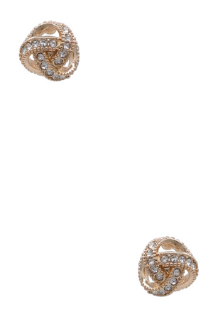 Small Pave Knot Stud Earrings