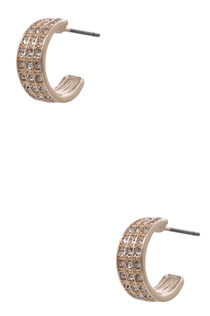 Pave Crystal Huggie Hoop Earrings
