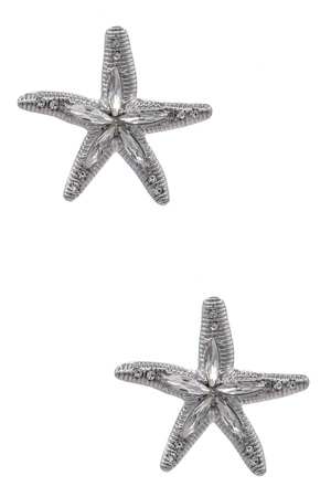 Pave Starfish Stud Earrings