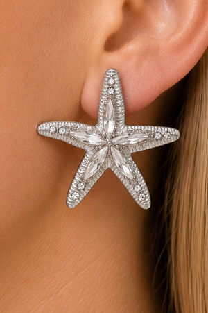 Pave Starfish Stud Earrings