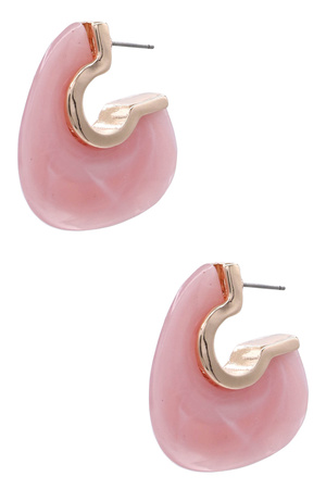 Metal Resin Triangle Hoop Earrings
