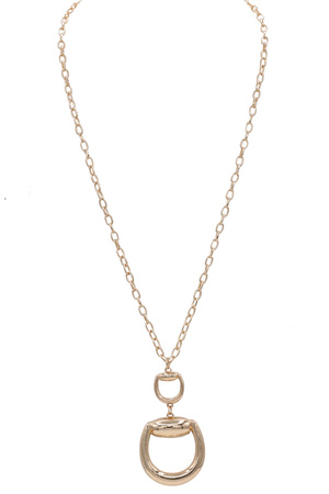 Horsebit Design Metal Pendant Necklace