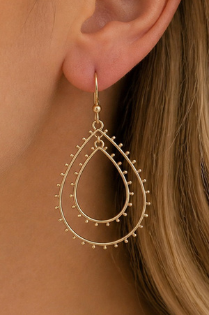 Open Frame Teardrop Dangle Earrings