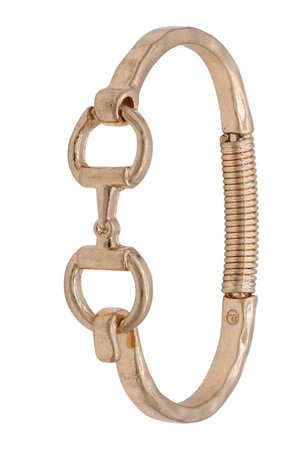 Hammered Hoof Spring Hinge Bracelet