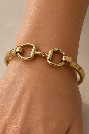 Hammered Hoof Spring Hinge Bracelet