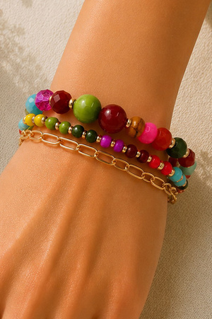 Multi-Strand Layered Beaded Bracelet