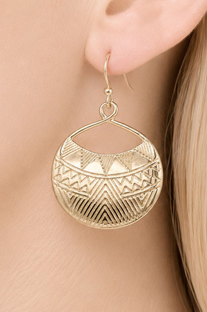 Geometric Engraved Statement Earrings