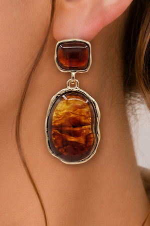 Marbled Resin Double Drop Earrings
