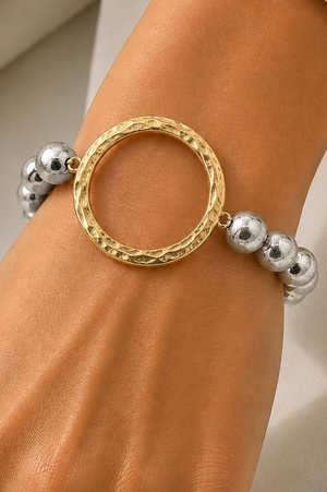 Round Circle Beaded Stretch Bracelet
