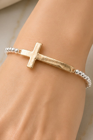Minimalist Cross CCB Stretch Bracelet