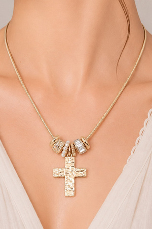 Cross Charm Snake Chain Necklace