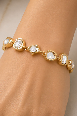 Modern Mixed Shape Crystal Station Bracelet
