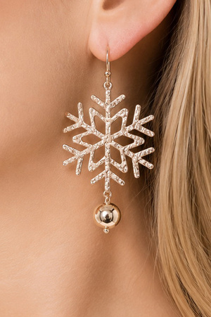 Holiday Snowflake Dangle Earrings