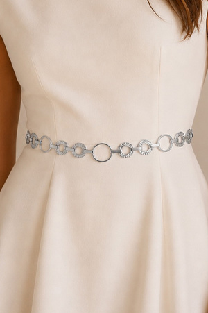 Organic Circle & Textured Disk Link Chain Belt