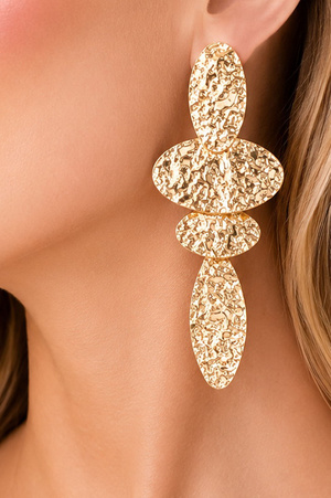 Organic Hammered Disc Dangle Earrings