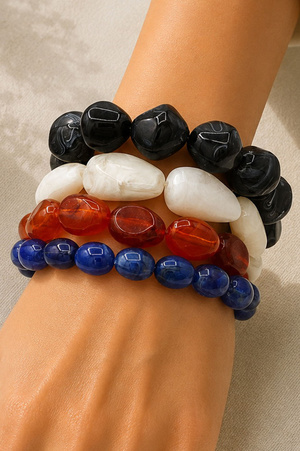 Multi-Shape Resin Stretch Bracelet Set